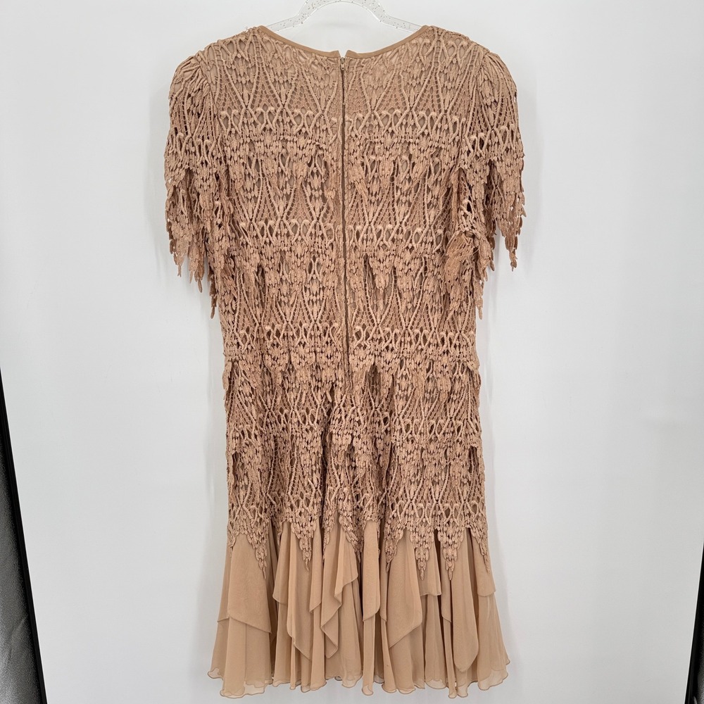 Cattiva New York Crochet Lace Dress Sz M Tiered Ruffle Sheath Cocktail Fairy - Picture 3 of 11